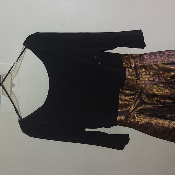 BNWOT Size 24W Jessica Howard cocktail Dress with gold designs - Picture 6 of 12